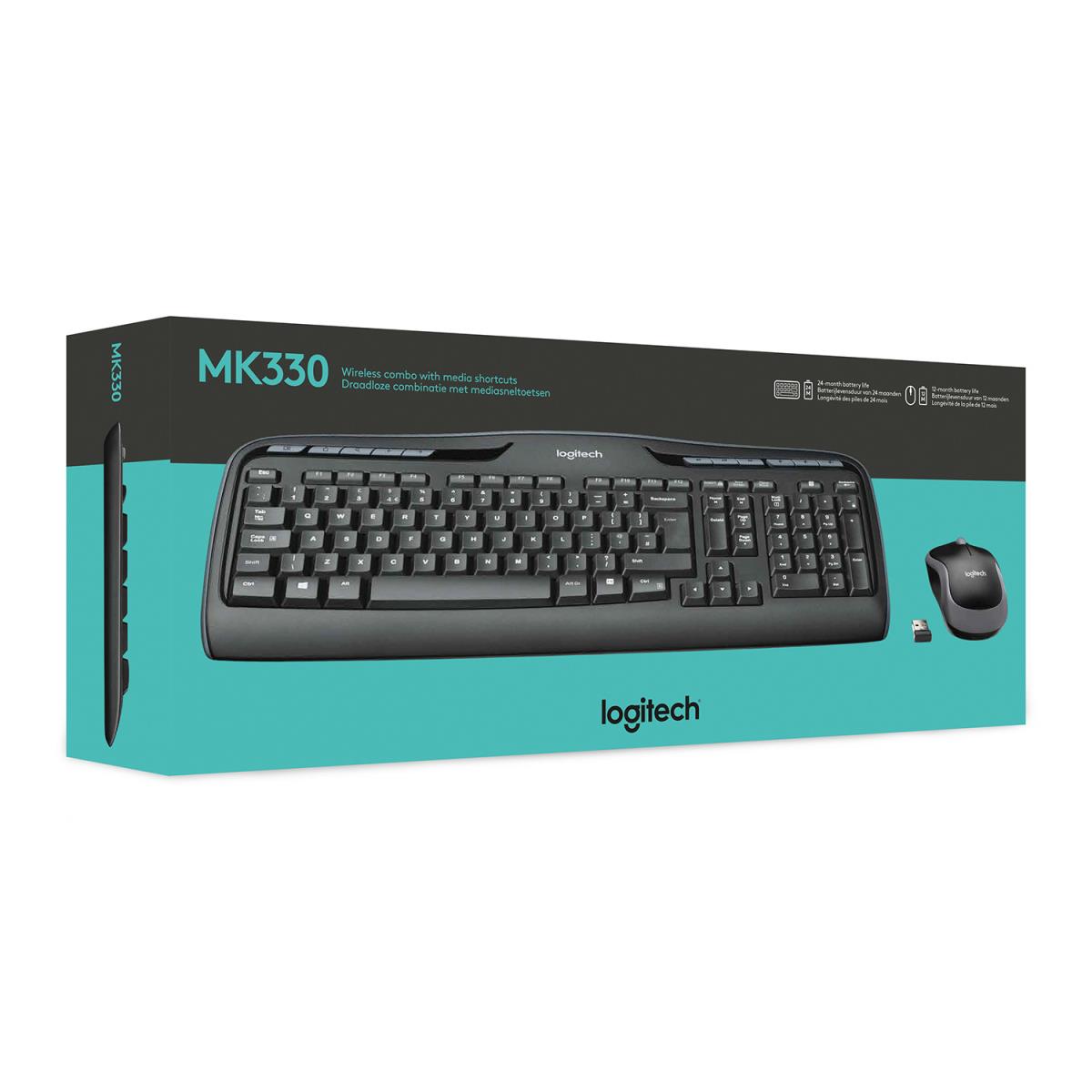 Wireless Combo Mk330 - Black/silver - Azerty Belgian