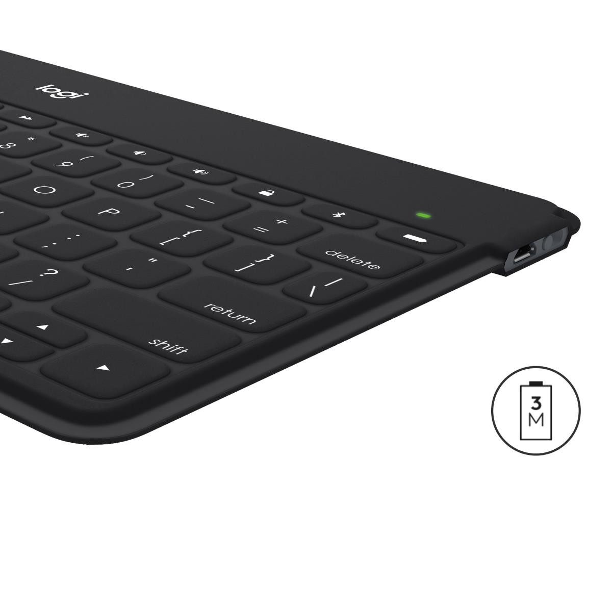 Keys-to-go Ultra-portable Bluetooth Keyboard For iPad/iPhone - Black Qwerty - Central