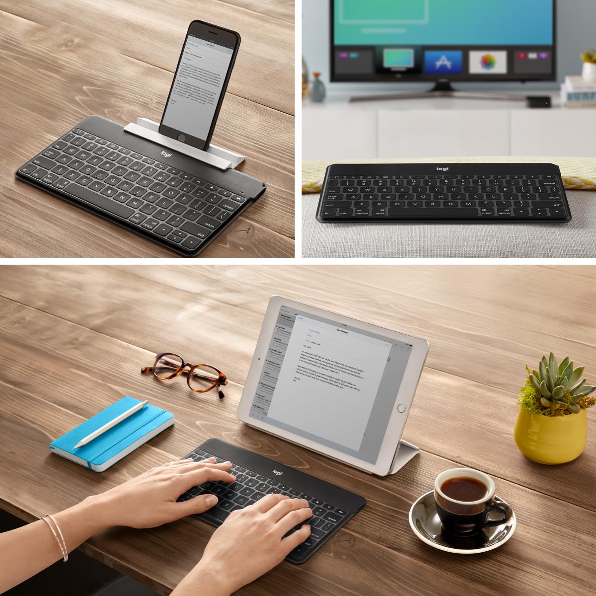 Keys-to-go Ultra-portable Bluetooth Keyboard For iPad/iPhone - Black Qwerty - Central