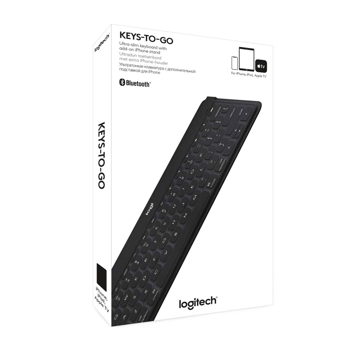 Keys-to-go Ultra-portable Bluetooth Keyboard For iPad/iPhone - Black Qwerty - Central
