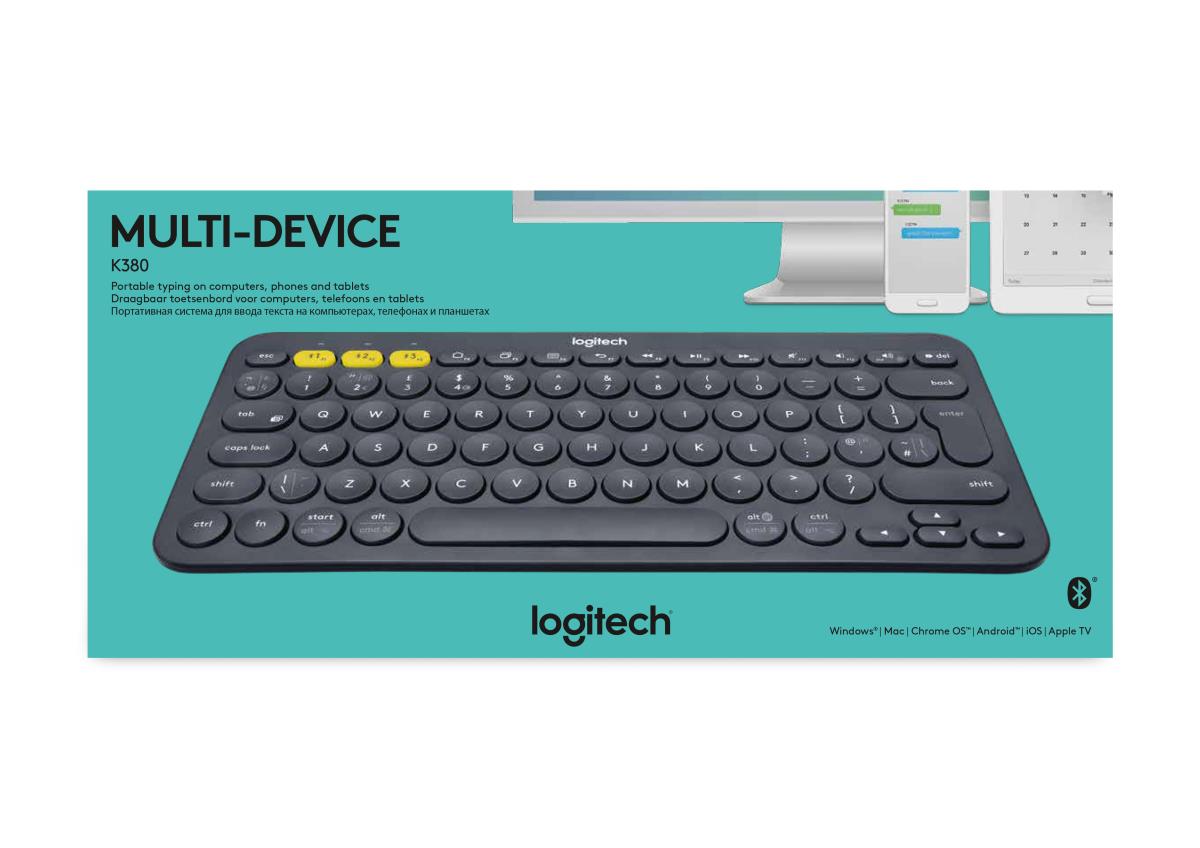 K380 Multi-device Bluetooth Keyboard - Azerty French Black