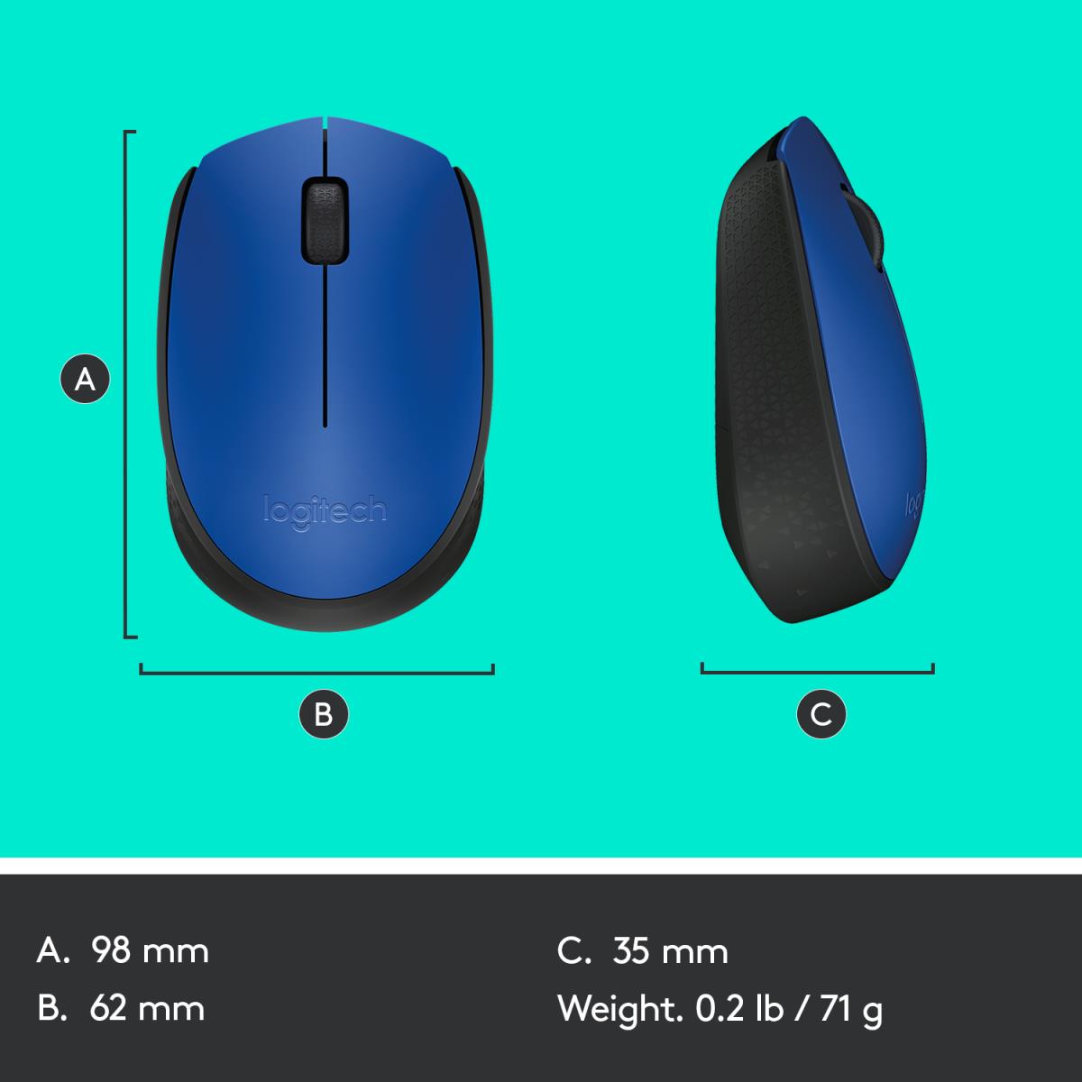 M171 Wireless Mouse Blue Emea