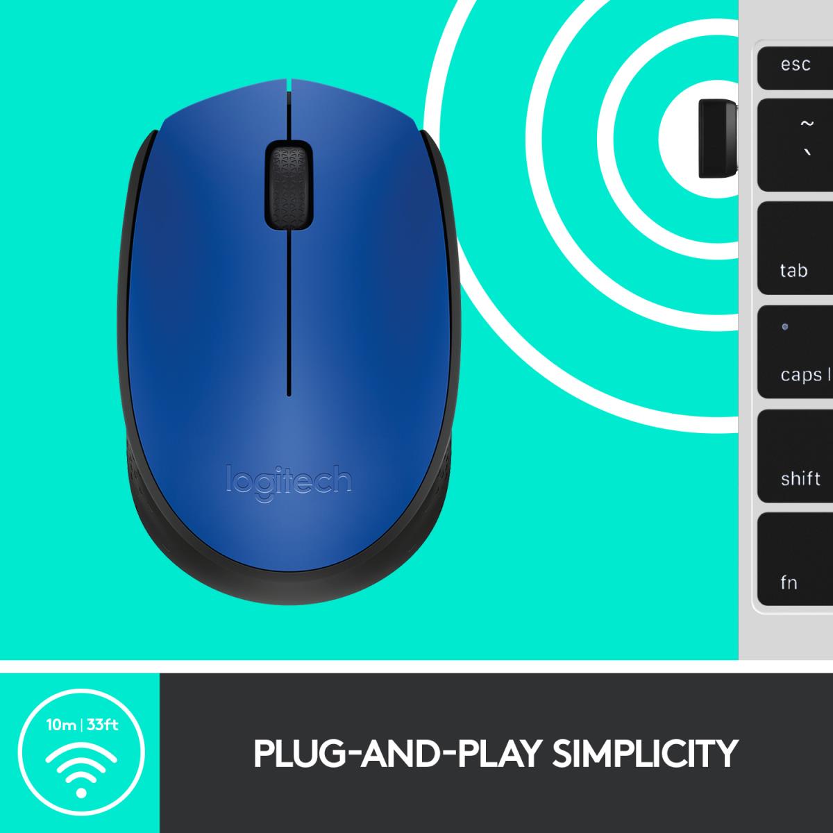 M171 Wireless Mouse Blue Emea