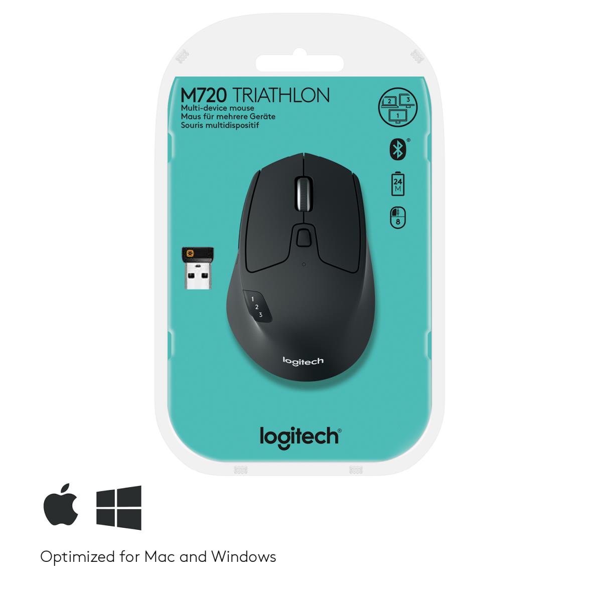 M720 Triathlon Multi Device Wireless Mouse - Black