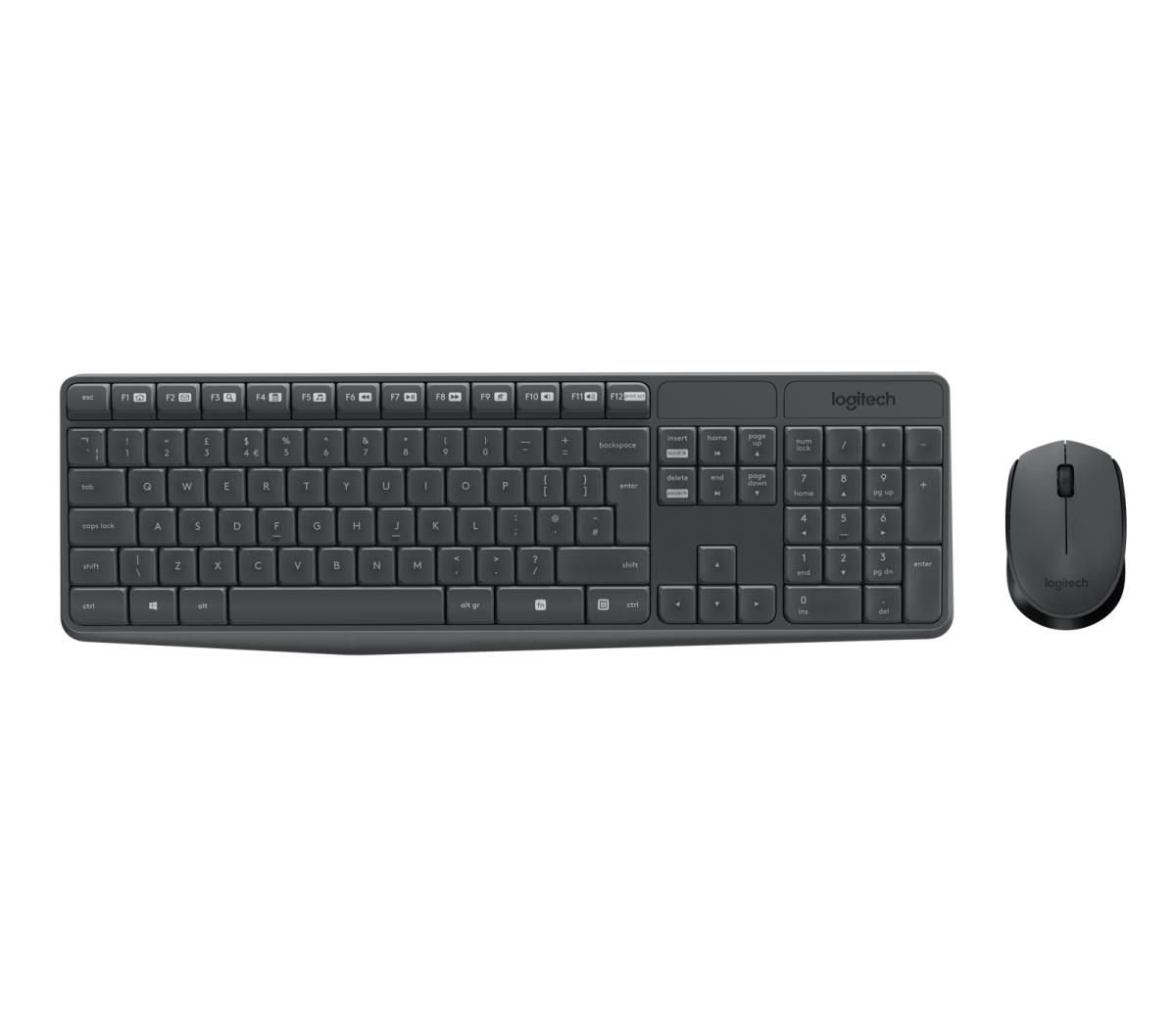 Mk235 Wireless Keyboard / Mouse Grey Qwerty Italian