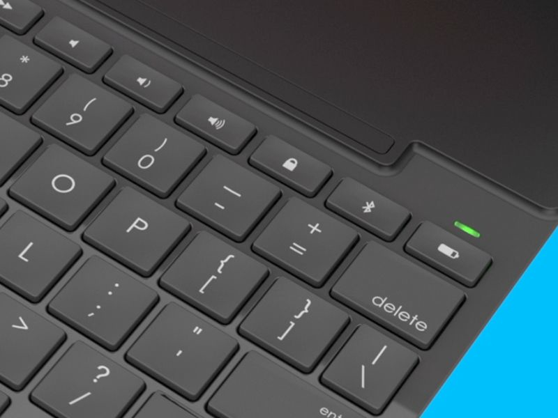 Slim Folio For iPad Keyboard Case With Bluetooth Black - Qwerty Espanol