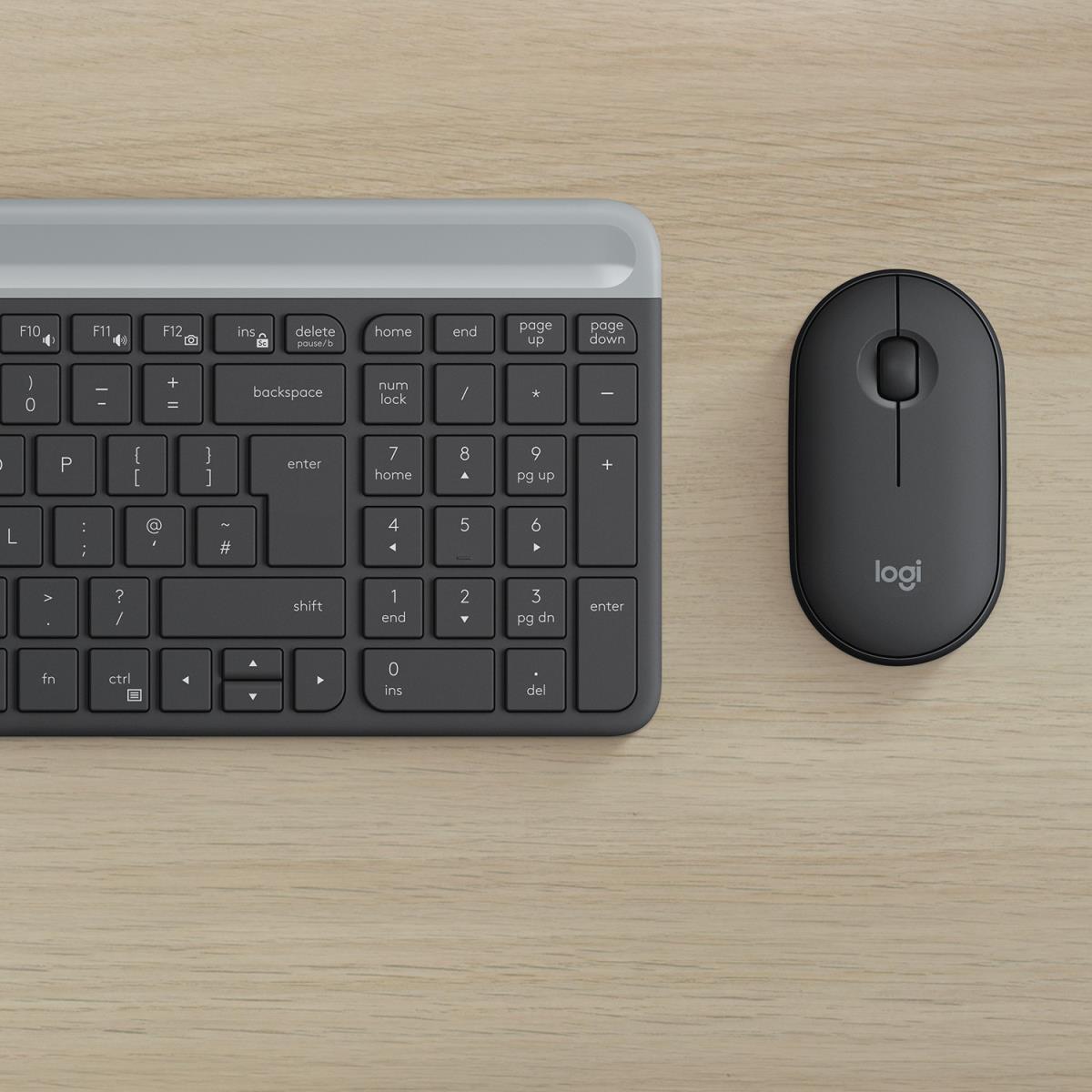 Slim Wireless Keyboard And Mouse Combo Mk470 - Graphite - Azerty Belgian