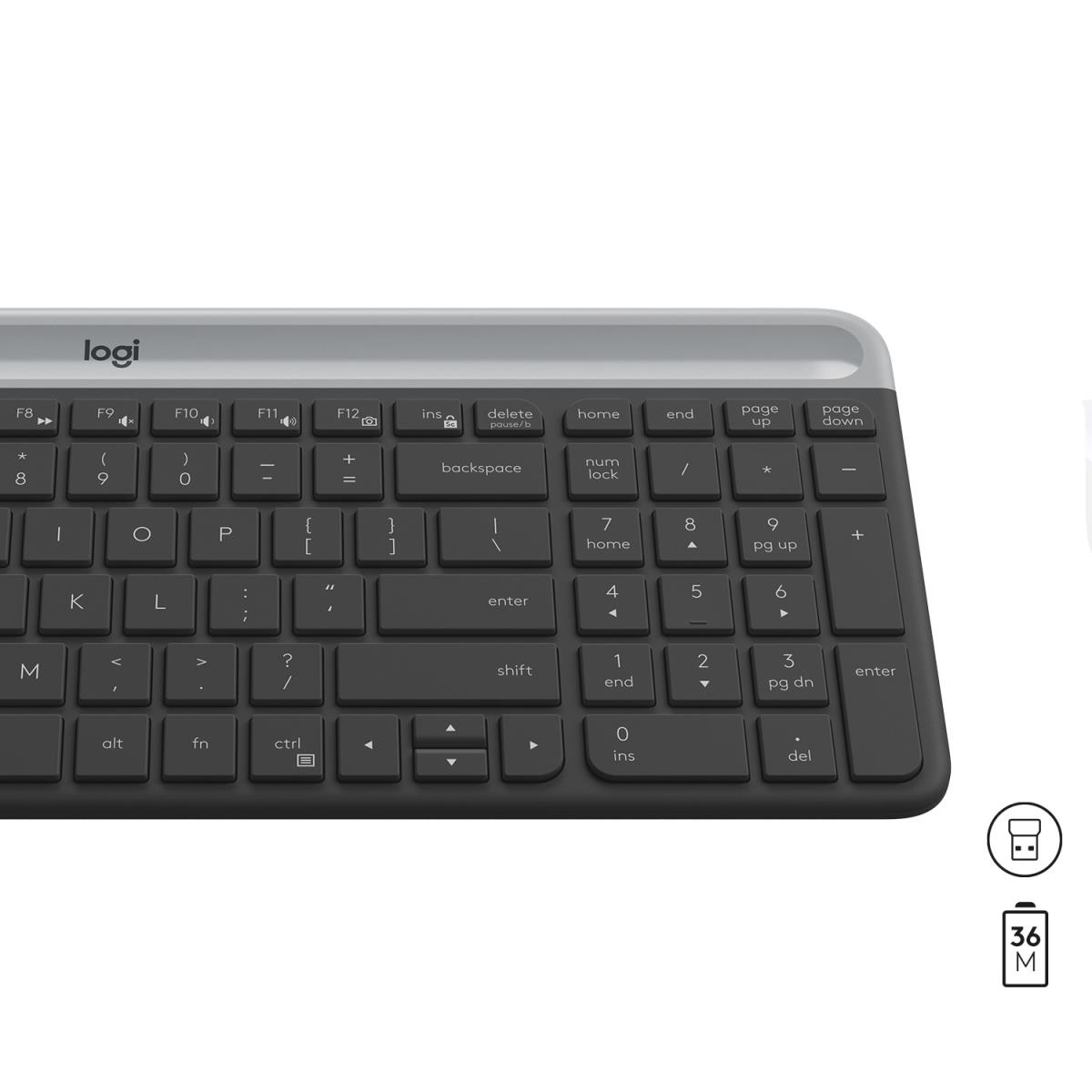 Slim Wireless Keyboard And Mouse Combo Mk470 - Graphite - Qwerty US/Int'l