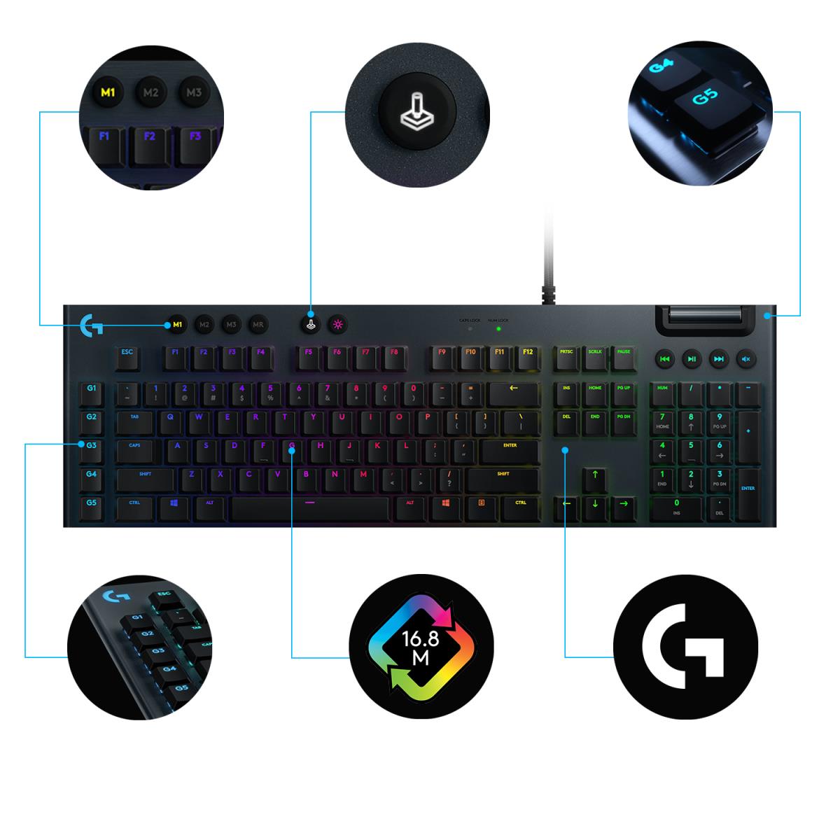 G815 Lightsync RGB Mechanical Gaming Keyboard Black - Qwerty US/Int'l Linear