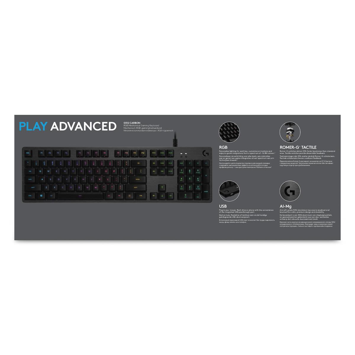 G512 Lightsync RGB Mechanical Gaming Keyboard GX Brown Carbon - Qwerty DE