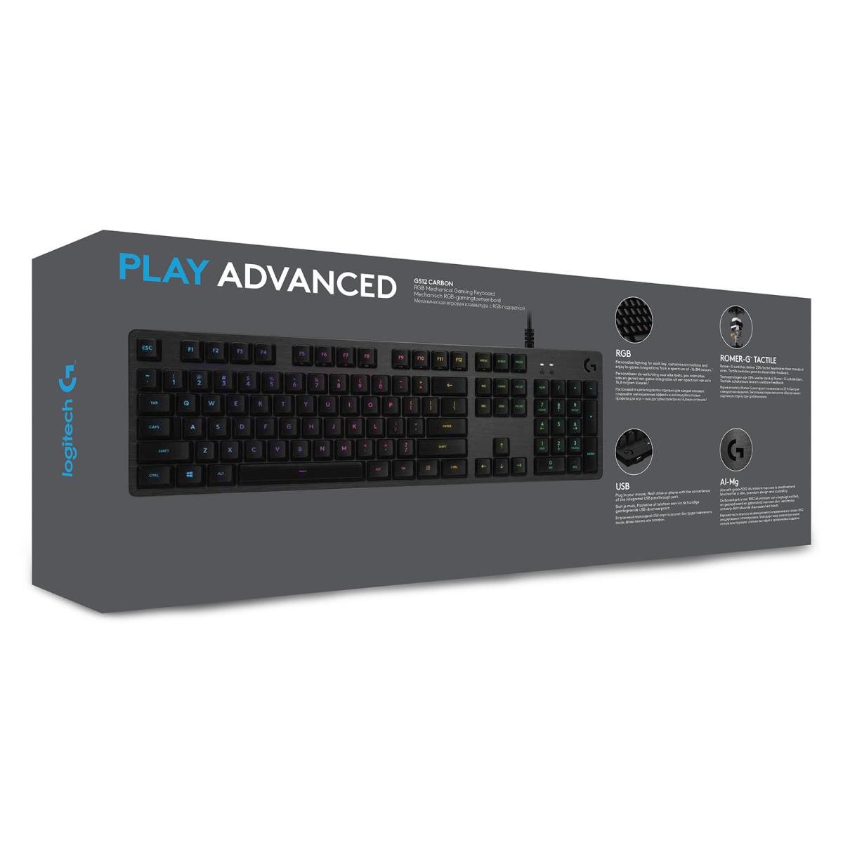 G512 Lightsync RGB Mechanical Gaming Keyboard GX Brown Carbon - Qwerty DE