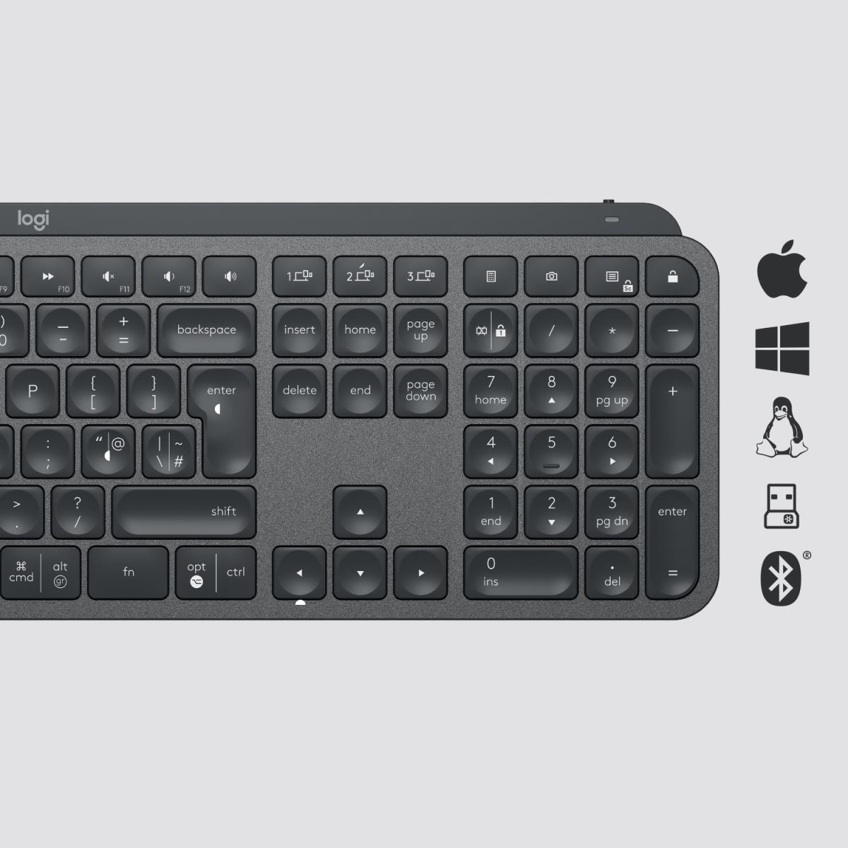 MX Keys Wireless Illuminated Rechargeable Keyboard Qwerty US/Int'l