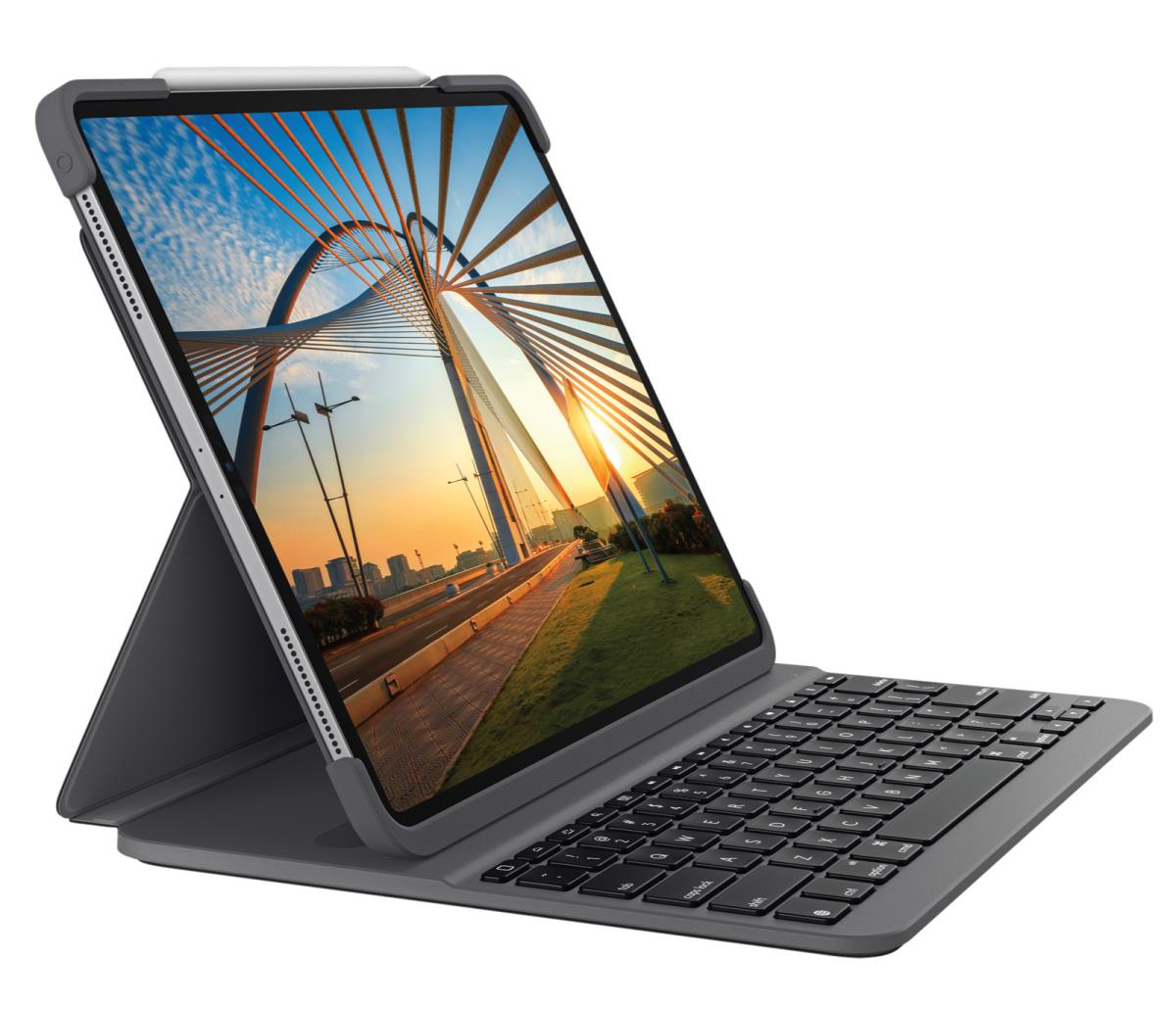 Slim Folio Pro For iPad Pro 12.9-in (3rd And 4th Gen) - Graphite - Qwertz Suisse