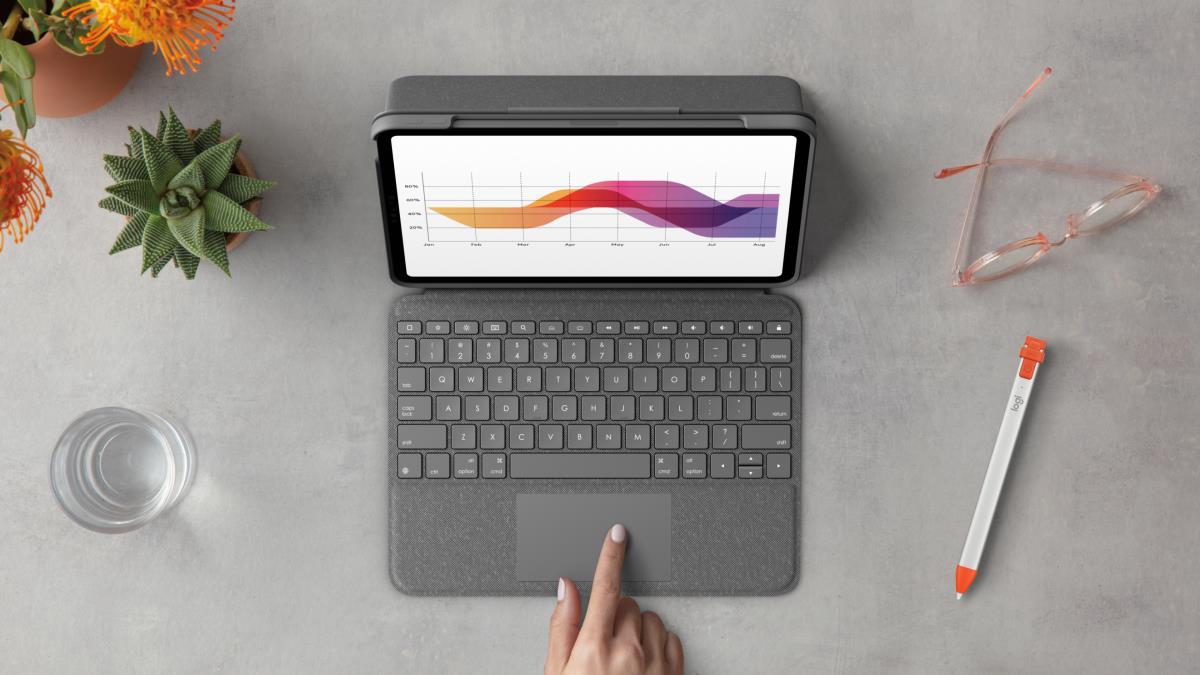 Folio Touch Backlit Keyboard Case With Trackpad Graphite For iPad Pro 11-in (1st & 2nd Gen) Azerty French