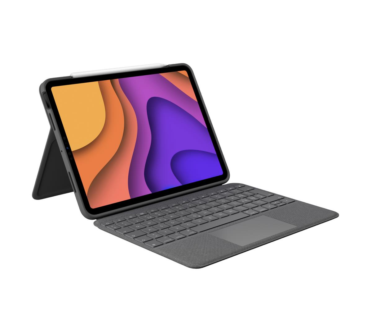 Folio Touch Backlit Keyboard Case With Trackpad Oxford Grey For iPad Air (4th Gen) Suisse Qwertz