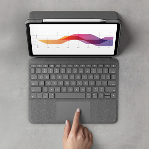 Folio Touch Backlit Keyboard Case With Trackpad Oxford Grey For iPad Air (4th Gen) Suisse Qwertz