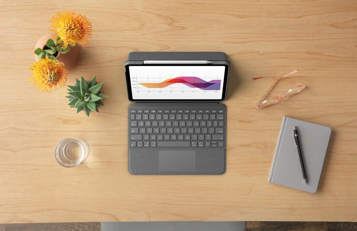 Folio Touch Case - Backlit Keyboard with Trackpad - for iPad Air (4/5th Gen) - Oxford Grey - Azerty French