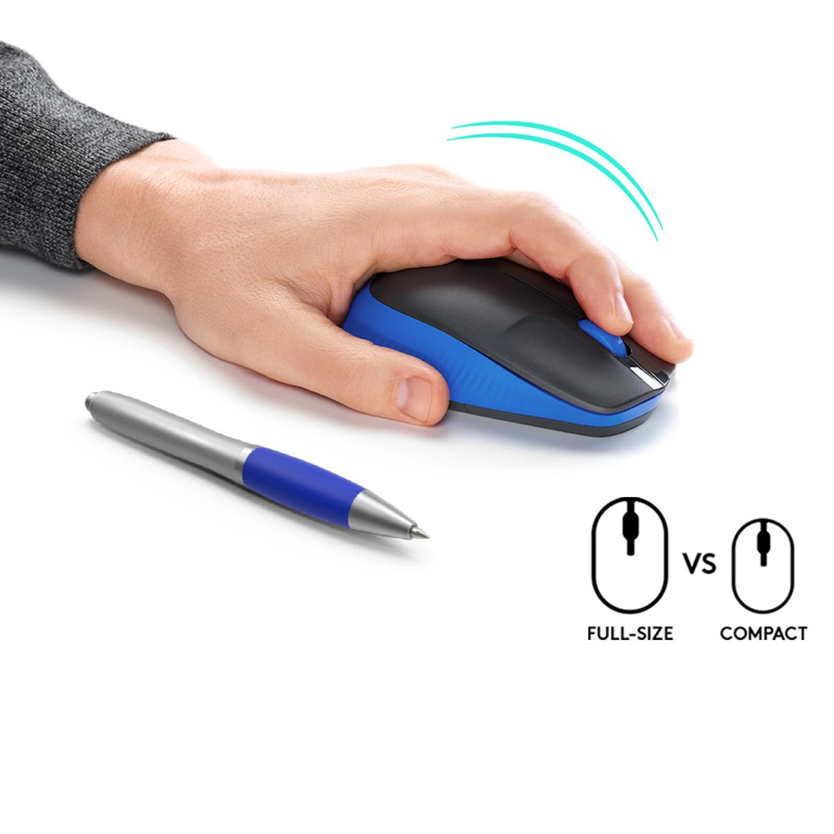 M190 Full-Size Wireless Mouse Blue