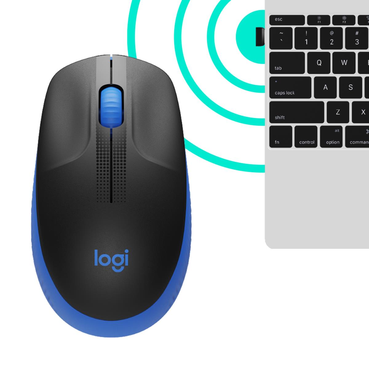 M190 Full-Size Wireless Mouse Blue