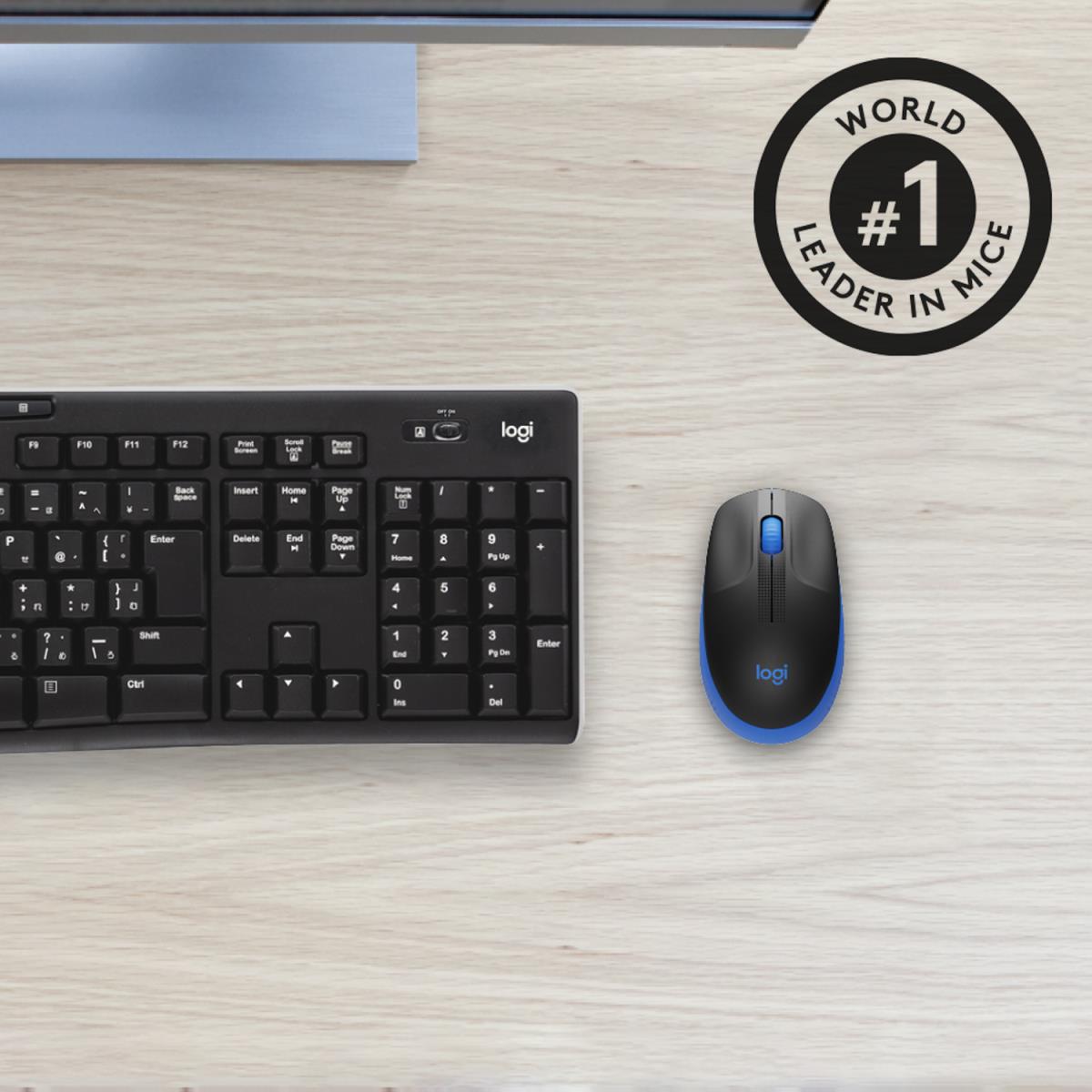 M190 Full-Size Wireless Mouse Blue