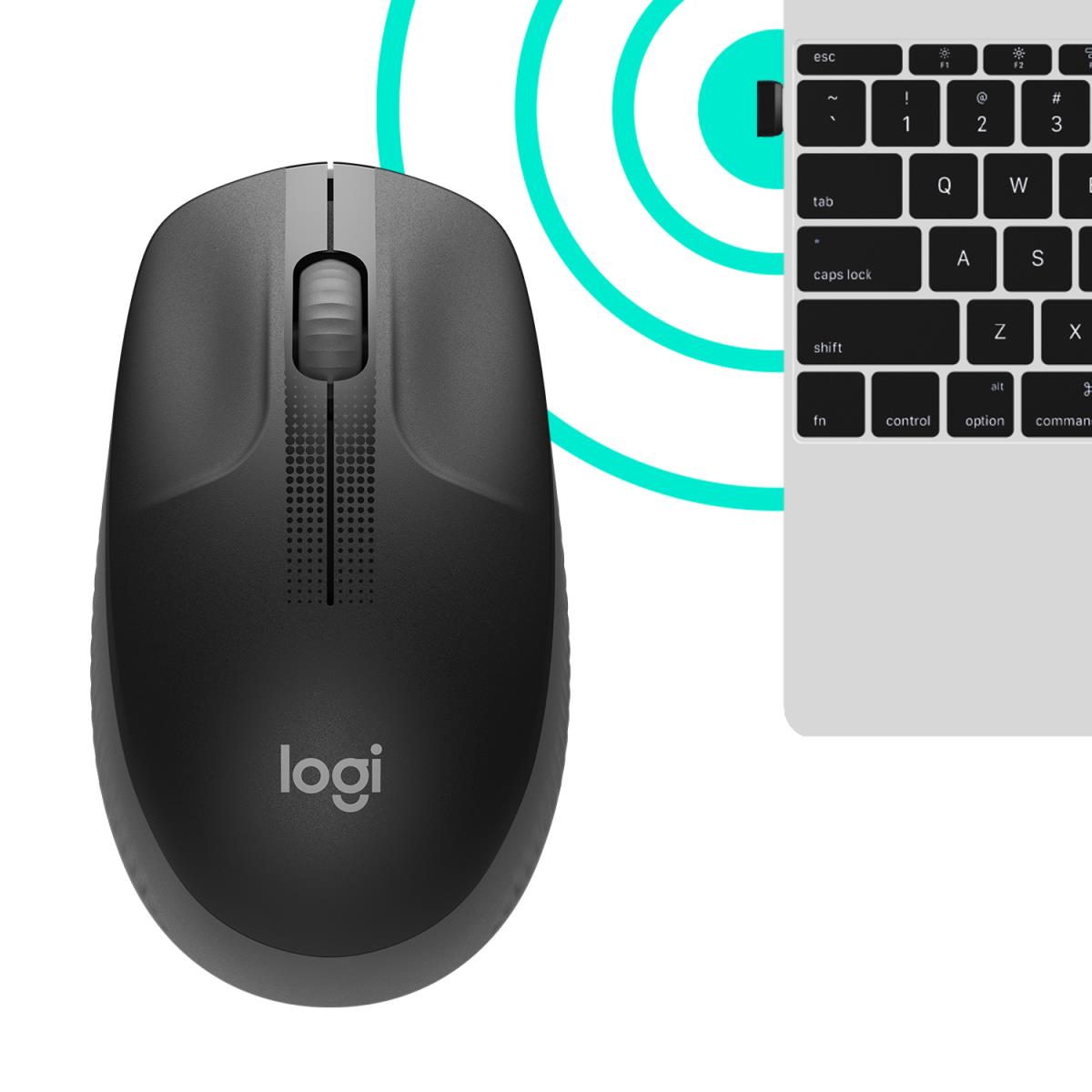 M190 Full-Size Wireless Mouse Charcoal