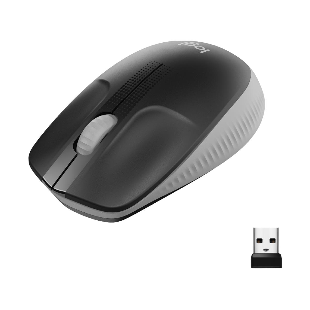 M190 Full-Size Wireless Mouse Mid Grey