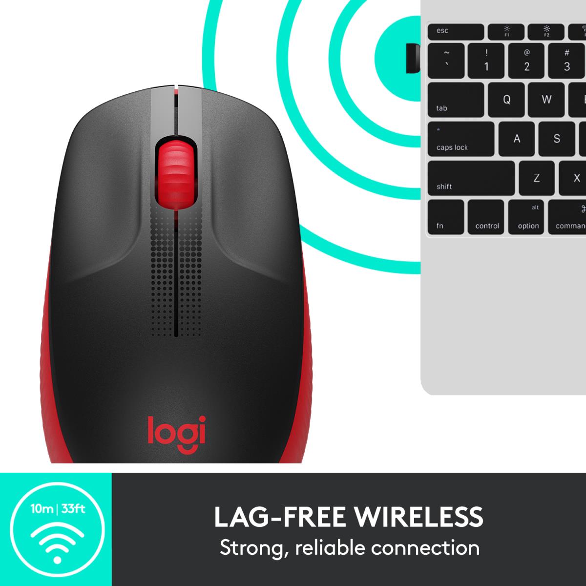M190 Full-size Wireless Mouse Red