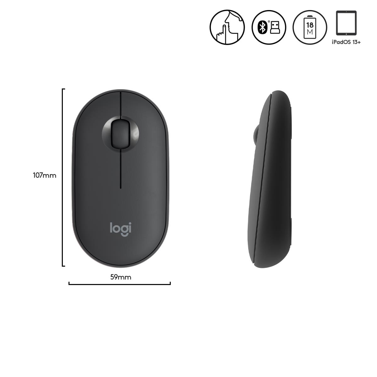 Pebble M350 Wireless Mouse - Graphite