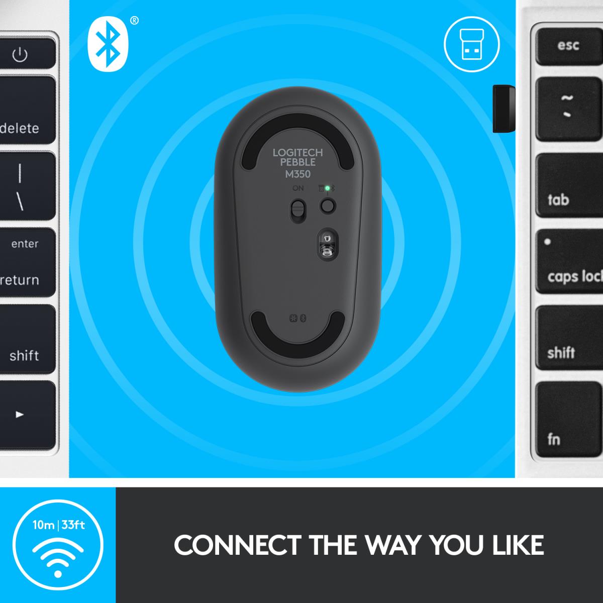 Pebble M350 Wireless Mouse - Graphite