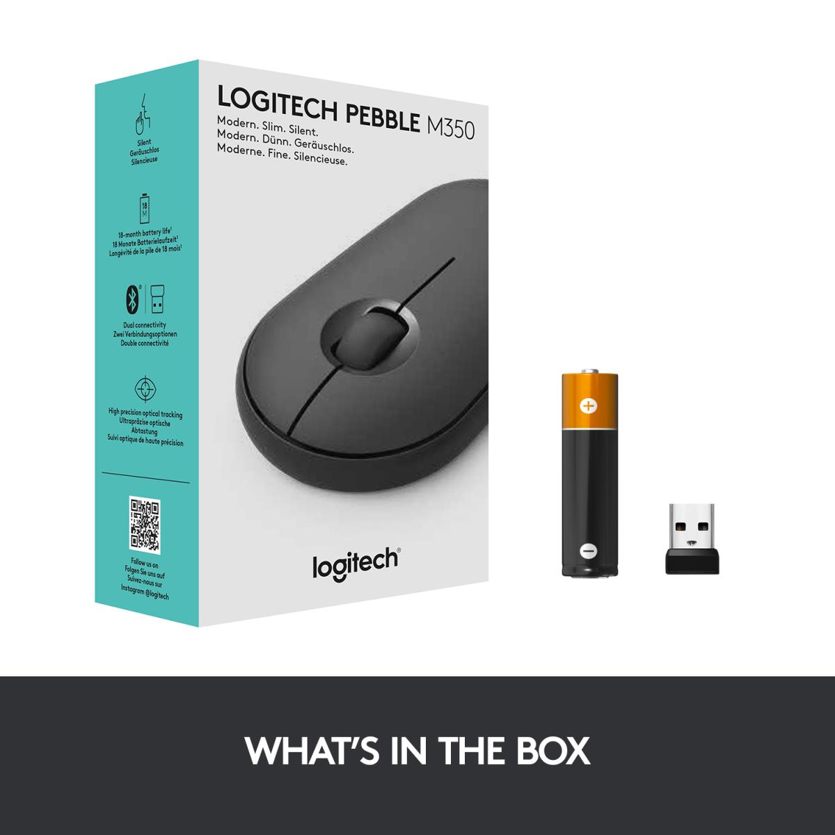 Pebble M350 Wireless Mouse - Graphite