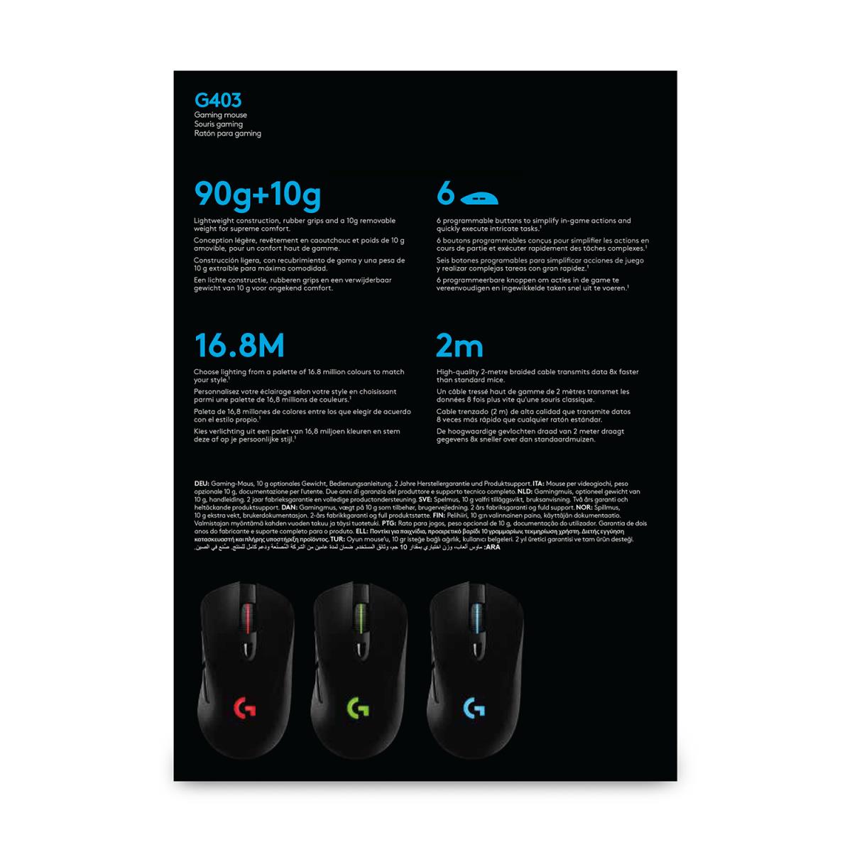 G403 Hero Gaming Mouse USB Black EWR2