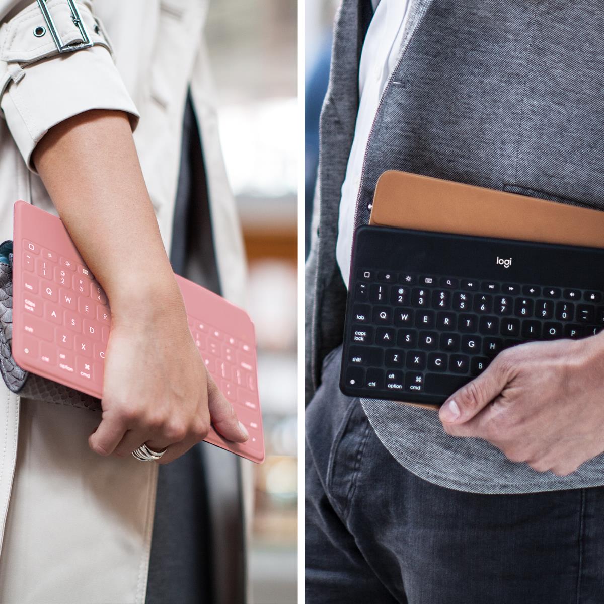Keys-to-go Bluetooth Keyboard For Apple iPad/iPhone/tv - Blush Pink Qwertz Swiss