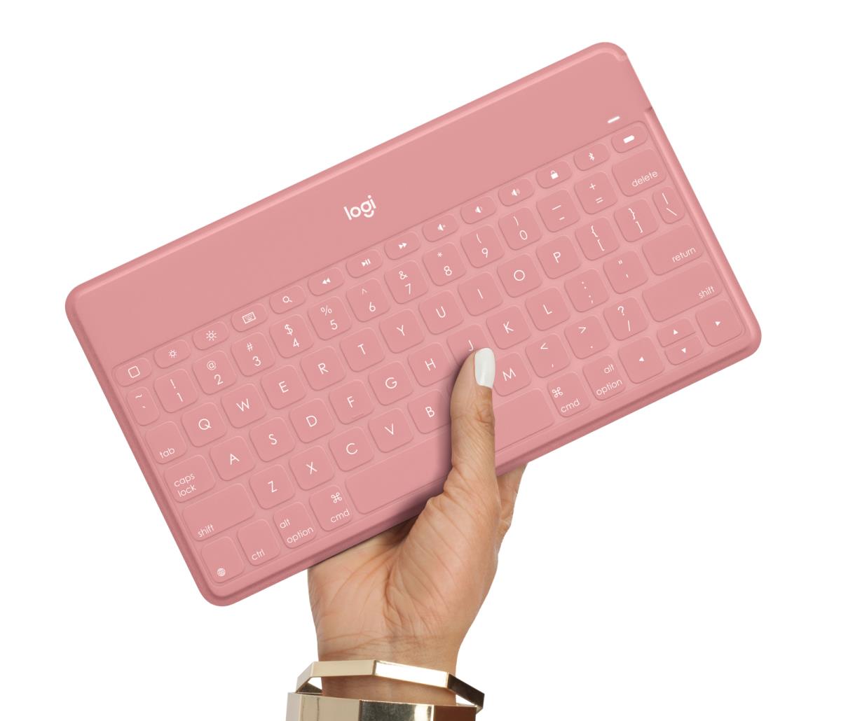 Keys-to-go Bluetooth Keyboard For Apple iPad/iPhone/tv - Blush Pink Qwertz Swiss