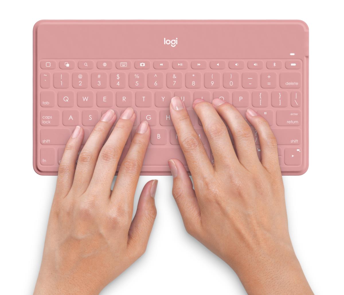 Keys-to-go Bluetooth Keyboard For Apple iPad/iPhone/TV - Blush Pink Qwerty Pan Nordic