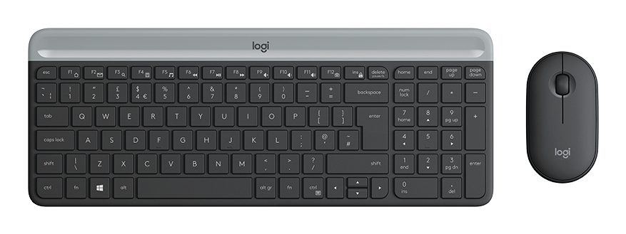 Slim Wireless Keyboard And Mouse Combo Mk470 - Graphite - Azerty French