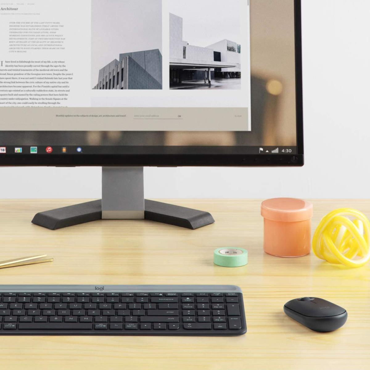 Slim Wireless Keyboard And Mouse Combo Mk470 - Graphite - Qwertz Swiss