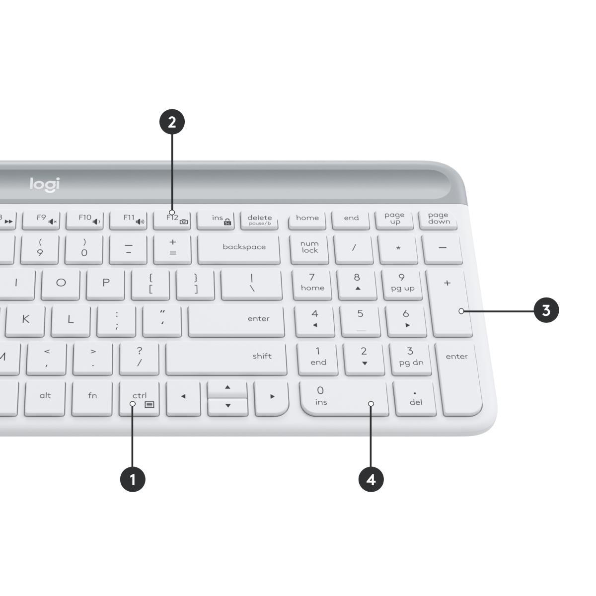 Slim Wireless Keyboard And Mouse Combo Mk470 - Offwhite Qwerty Ch - Central