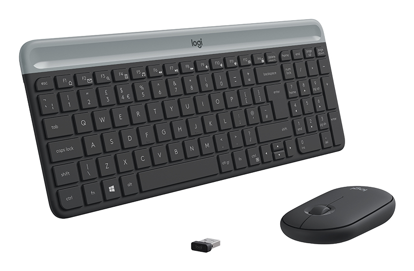 Slim Wireless Keyboard And Mouse Combo Mk470 - Graphite - Qwerty Esp
