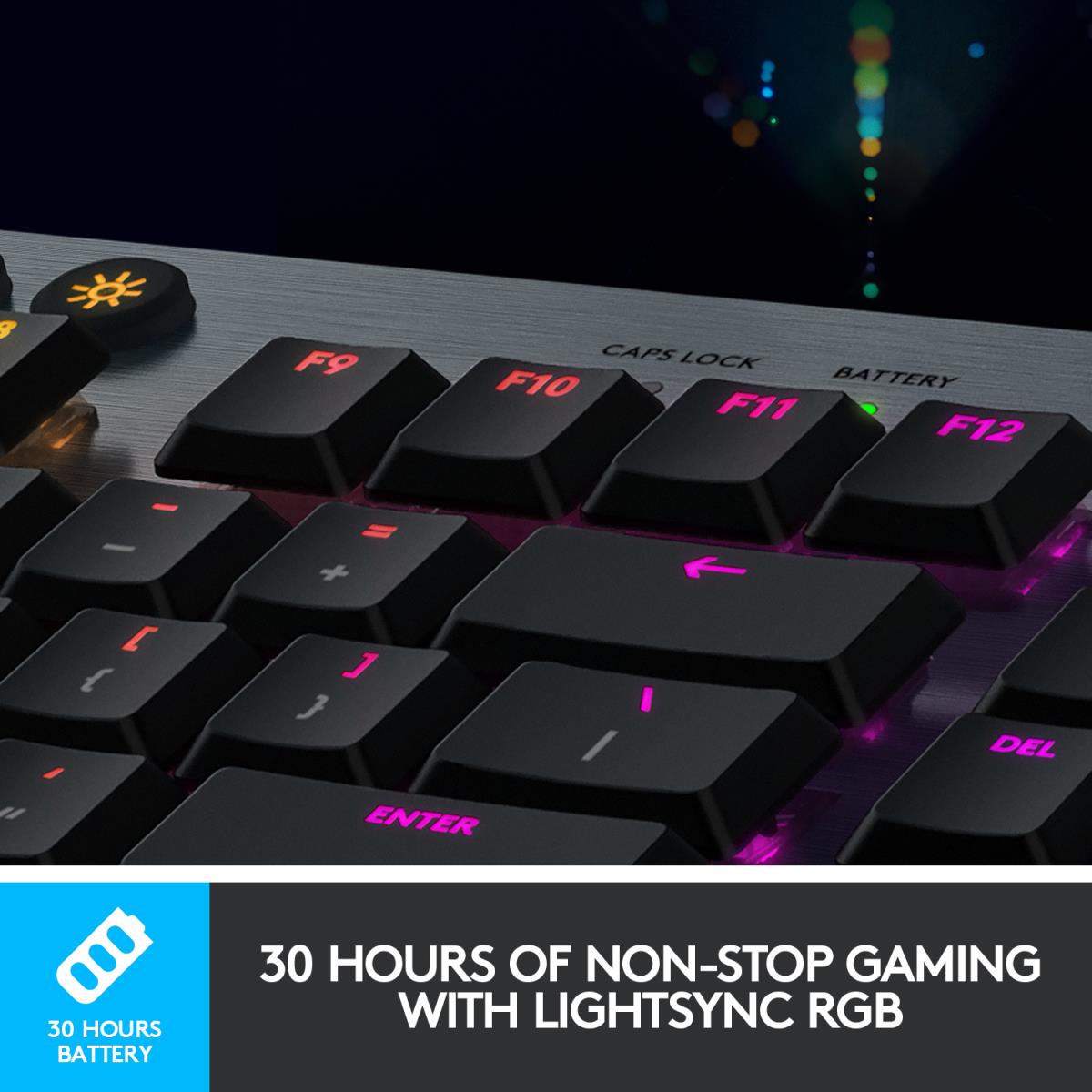 G915 Lightspeed Wireless RGB Mechanical Gaming Keyboard Black Qwertzu Swiss-Lux Tactile