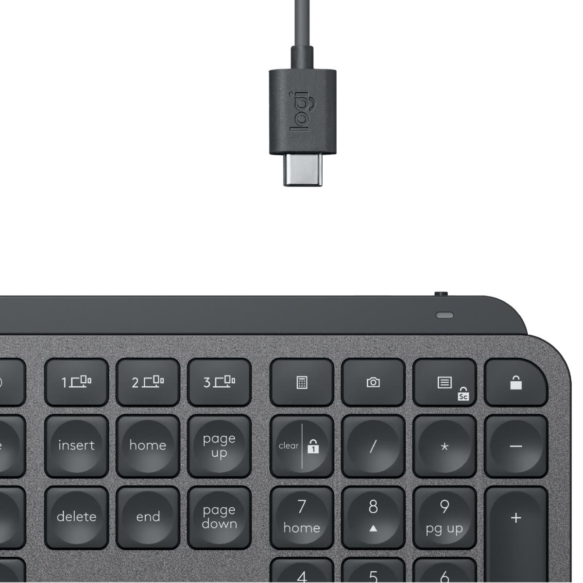 Mx Keys Wireless Illuminated Rechargeable Keyboard With Palm Rest Graphite Qwerty Us Int