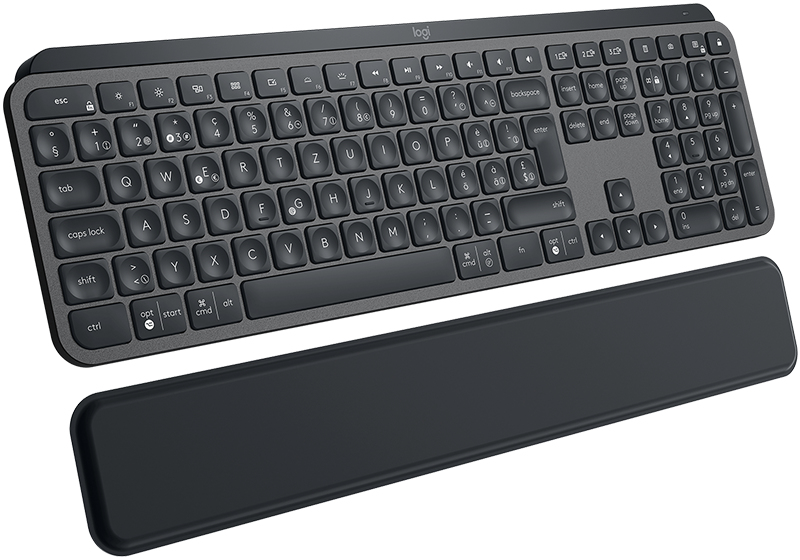 Mx Keys Wireless Illuminated Rechargeable Keyboard With Palm Rest Graphite Qwertz Swiss