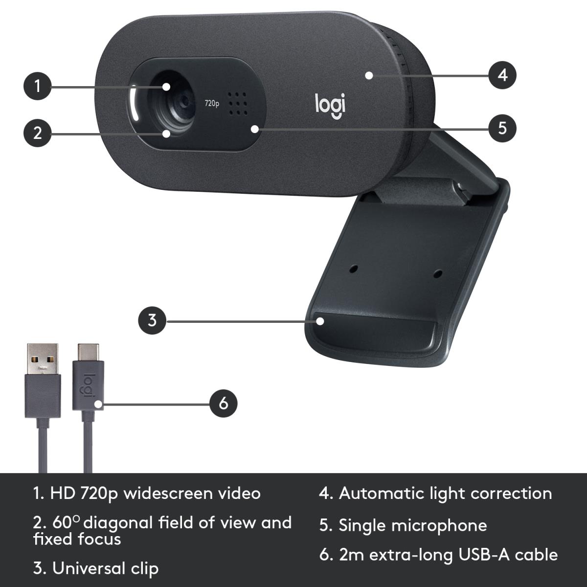 C505 Hd Webcam Black