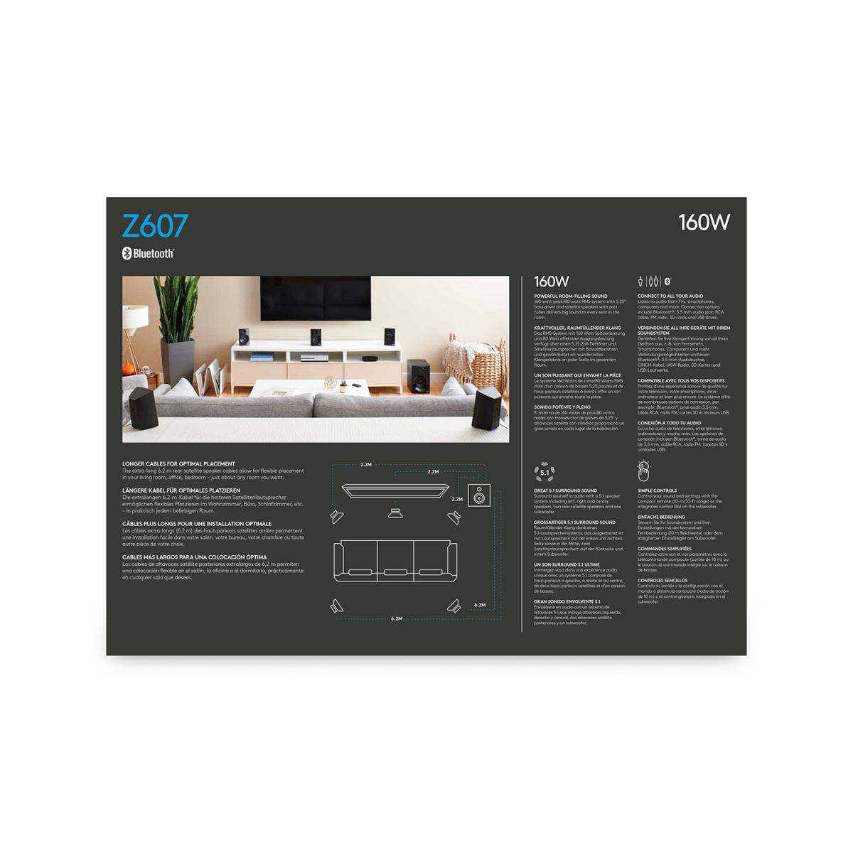 Z607 5.1 Surround Sound Speaker System 3.5mm