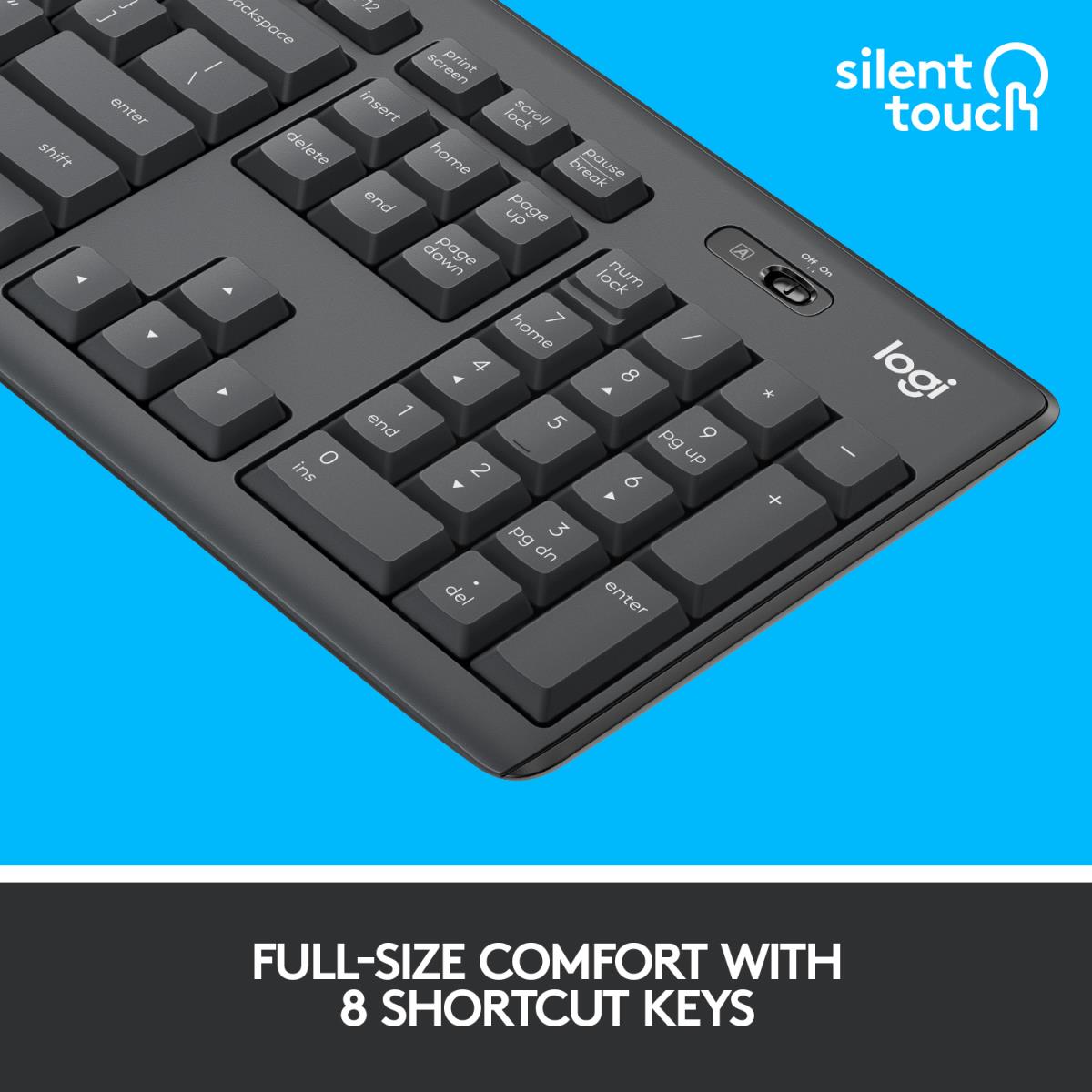 Mk295 Silent Wireless Combo Graphite Qwerty US/Int'l