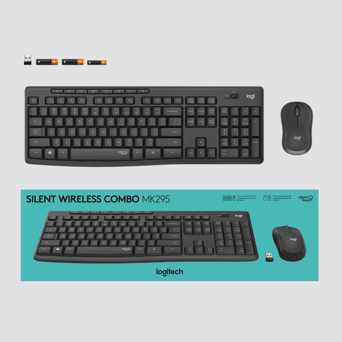 Mk295 Silent Wireless Combo Graphite Qwerty US/Int'l