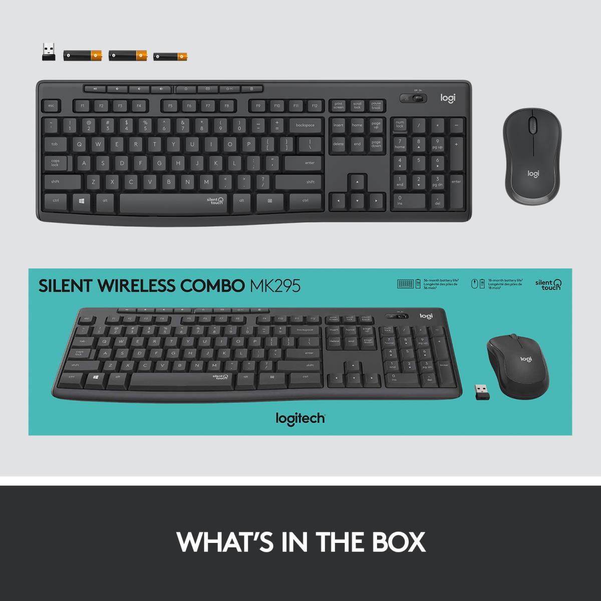 Mk295 Silent Wireless Combo Graphite Qwerty US/Int'l