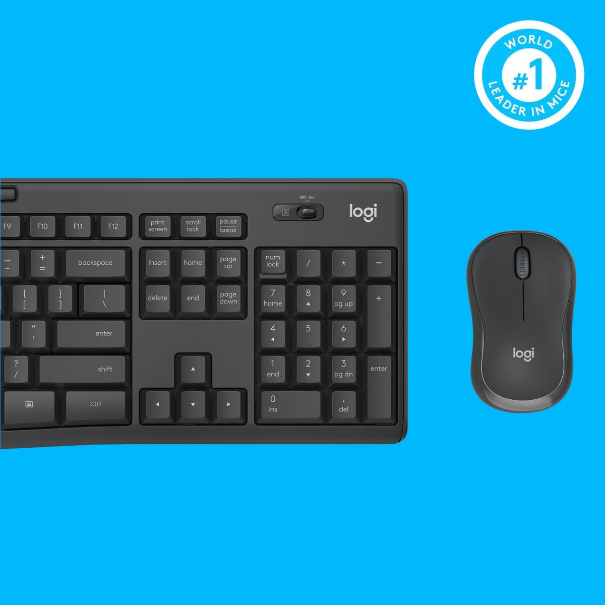Mk295 Silent Wireless Combo Graphite Qwerty US/Int'l