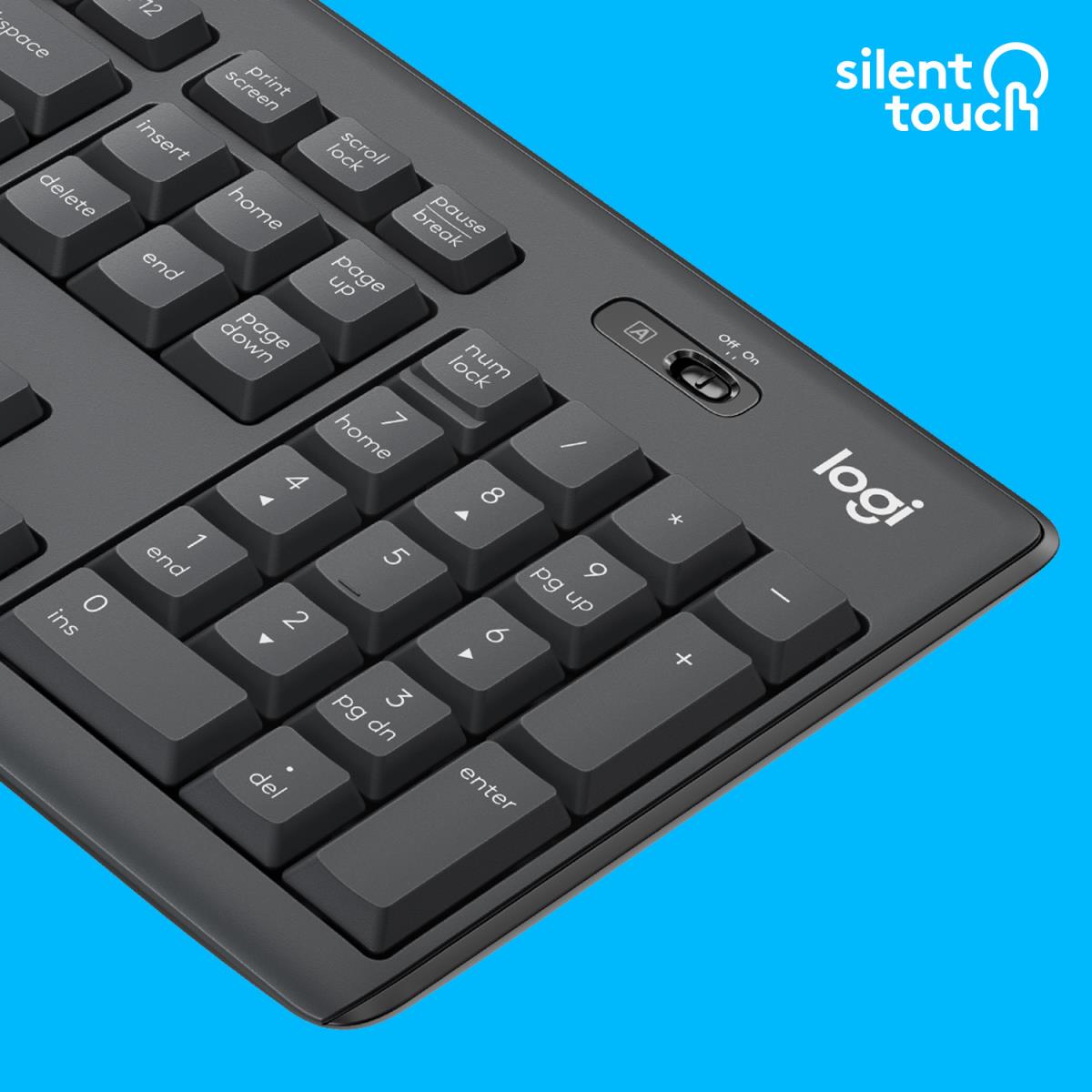 Mk295 Silent Wireless Combo Graphite Qwerty US/Int'l