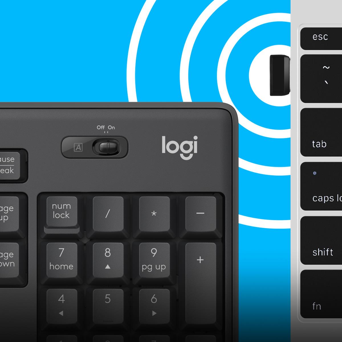 Mk295 Silent Wireless Combo Graphite Qwerty US/Int'l