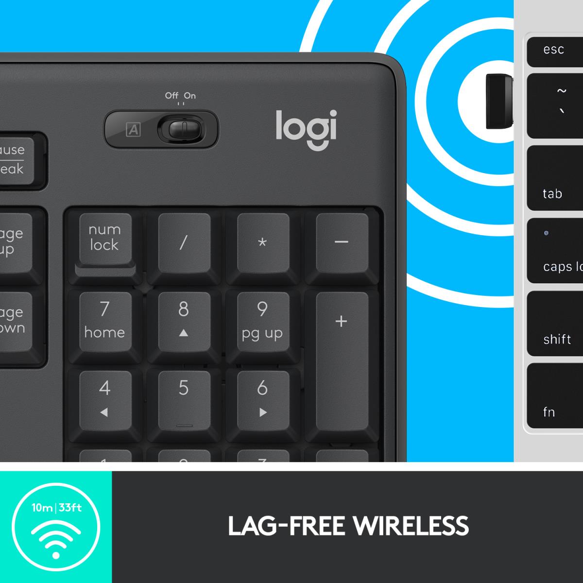 Mk295 Silent Wireless Combo Graphite Qwerty US/Int'l